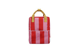 Rucksack medium lemon tree stripes red apple + rosebay pink