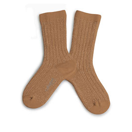 Glitzer Socken caramel