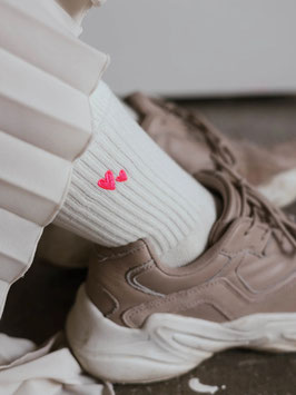 Heart Socks neon pink