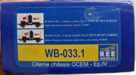 2 wagons citerne COOP  HO 1/87  Réf: WB-033.1  REE