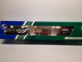 Coffret wagon citerne et wagon foudre SNCF‚ ”Pujas”‚ camionette de livraison ”Pujas” HO 1/87   Réf :74164  SACHSENMODELLE