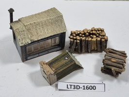 cabane + bois  figurine occasion  HO 1/87   Réf: SB   DIVERS   LT3D-1600