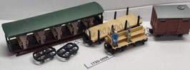 loco decauville  Hoe + 3 voitures voyageurs couverte  occasion    Réf:    JOUEF   LT3D-997