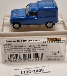 R 4 camionnette Renault bleue  occasion HO 1/87   Réf: 14701   BREKINA   LT3D-1409