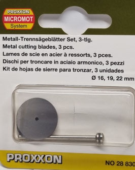 Disque à tronçonner en acier - Ø 16 / 19 / 22 mm  Réf: 28830  PROXXON