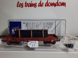 Wagon PLAT TP à 6 ridelles Ep.IV SNCF occasion  HO 1/87  réf : WB-396  REE  DV12-53