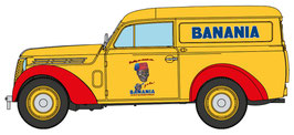 Voiture Renault Juvaquatre Fourgon tôlé BANANIA  HO 1/87 Réf: CB-171 REE