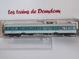 voiture 1/2 cl type ABnrzb 7722,3 DB Regionnal bahn vert/blanc  occasion HO 1/87  Réf: 5144 FLEISCHMANN  LT3D-446