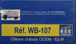 wagon citerne TOTAL   HO 1/87 Réf: WB-107 REE