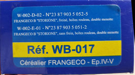 2 wagons céréaliers STORIONE  HO 1/87 réf: WB-017 REE