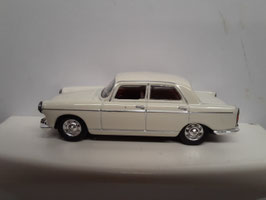 Peugeot 404 berline tricorps 4 portes blanc intérieur rouge de 1968 HO 1/87 réf: 474447 NOREV