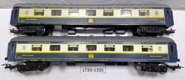 lot 2 voitures restaurant " PULMANN " manque 3 tampons  occasion HO 1/87   Réf:    JOUEF   LT3D-1335