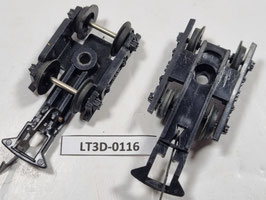 lot de 2 bogies ancien   à attelage crochet complet occasion HO 1/87   Réf: SB   JOUEF   LT3D-116