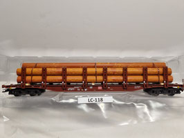 wagon transport de grumes 3  R  occasion  HO 1/87 réf : 47143 MARKLIN LC-118