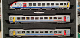 Set VU/VTU 3 voitures TER Bourgogne   HO 1/87 3 rails Réf: 41233AC  LSMODELS