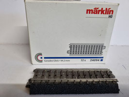 Rail droit  94,2 mm.   HO  1/87  3 Rails   occasion Réf:  24094  MARKLIN   DV14-89