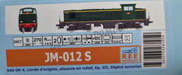 loco diesel 040 DE région Sud Est HO 1/87 sonore    Réf : JM-012S    REE
