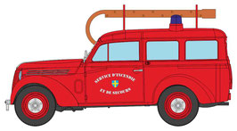 Voiture Renault JUVAQUATRE Break vitré "POMPIER" + Echelle  Réf: CB-204  REE