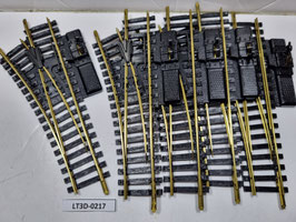aiguillage  gauche  13.8 cm R=325 2  Laiton occasion état neuf HO 1/87   Réf: SB  JOUEF   LT3D-217