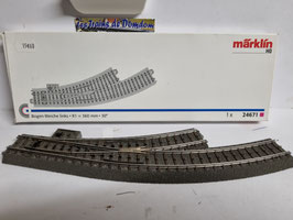 Aiguillage gauche enroulé 360 mm. avec   moteur   HO  1/87  3 Rails    occasion Réf:  24671  MARKLIN   DV14-114