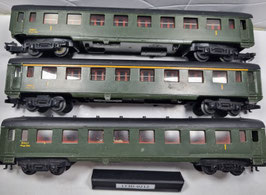 lot de 3 voitures    SNCF occasion  HO 1/87   Réf:    JOUEF   LT3D-212