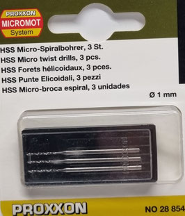 Foret HSS  x3 - Ø 1 mm  Réf: 28854  PROXXON