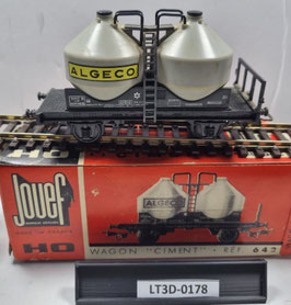 wagon ciment occasion  HO 1/87   Réf: 642   JOUEF   LT3D-178