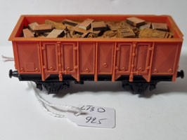 wagon tombereau essieux plastique  avec chargement occasion HO 1/87- sans attelage   Réf: ?   hornby ho   LT3D-0925