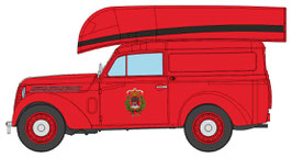 Voiture Renault JUVAQUATRE Fourgon tôlé "POMPIER" + Barque  Réf: CB-203 REE