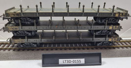 lot de 3 wagons à ridelles occasion  HO 1/87   Réf:    JOUEF   LT3D-155