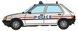 Voiture Peugeot 205 GE "Police" [1ère Version]   HO 1/87 Réf: CB-155 REE