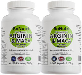 ARGININ & MACA SPARPACK  280 Kapseln - Hochdosiertes Doppel für aktive Menschen