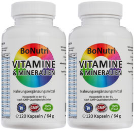 VITAMINE & MINERALIEN SPARPACK 2 x 120 Kapseln - Der Tagesbedarf in zwei Kapseln