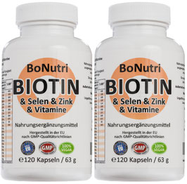 BIOTIN & Selen & Zink & Vitamine SPARPACK 240 Kapseln - Der Bewahrer von Haar, Haut und Nägeln