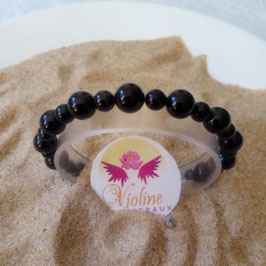 spinelle noire, bracelet perles 6-8mm