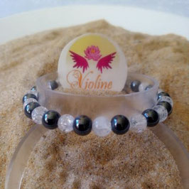 Hématite quartz, bracelet perles  6mm