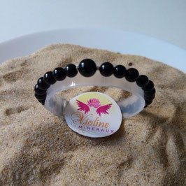 Tourmaline noire, bracelet perles  6mm - 8mm
