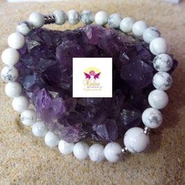 Howlite, bracelet 6mm + 8mm