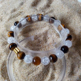oeil de tigre / quartz bracelet perles 8mm