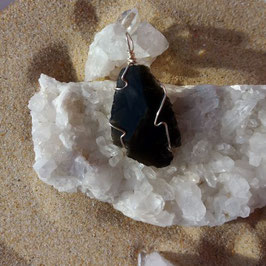 Obsidienne noire pendentif fait main