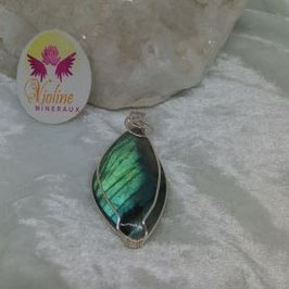labradorite galet poli, pendentif fait main