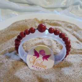 jaspe rouge, perles 6mm - 8mm