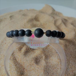 Shungite, bracelet perles  6mm - 8mm mat