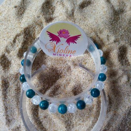 apatite/quartz, bracelet perles 6mm mixte
