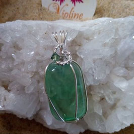 fluorine verte, pendentif fait main