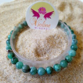 Racine d'émeraude extra, bracelet perles 7mm