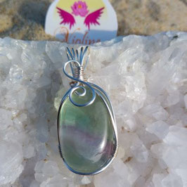 fluorine arc en ciel, pendentif fait main