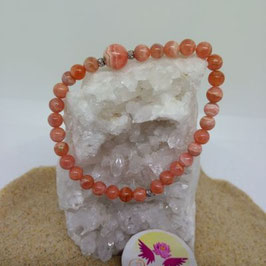 rhodochrosite, bracelet perles 6mm / 10mm