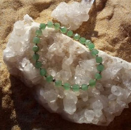 Aventurine, bracelet perles polygone 6mm