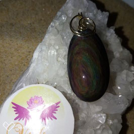 Obsidienne cabochon mentogochol pendentif fait main